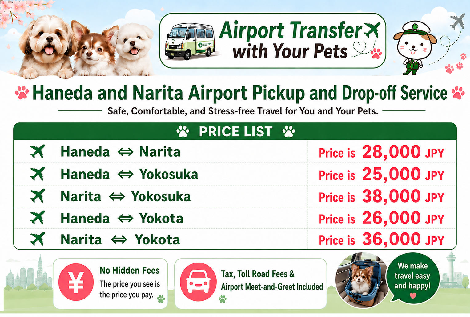 Airport Transfer Price List